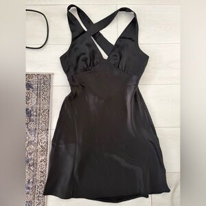 Dynamite Elegant Black Satin Dress